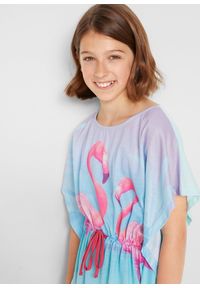 bonprix - Sukienka dziewczęca tunikowa. Kolor: niebieski. Wzór: nadruk, aplikacja. Sezon: lato. Styl: elegancki #2