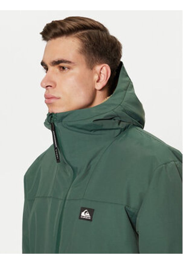 Quiksilver Parka Overcast 3K EQYJK04087 Zielony Regular Fit. Kolor: zielony. Materiał: bawełna, syntetyk