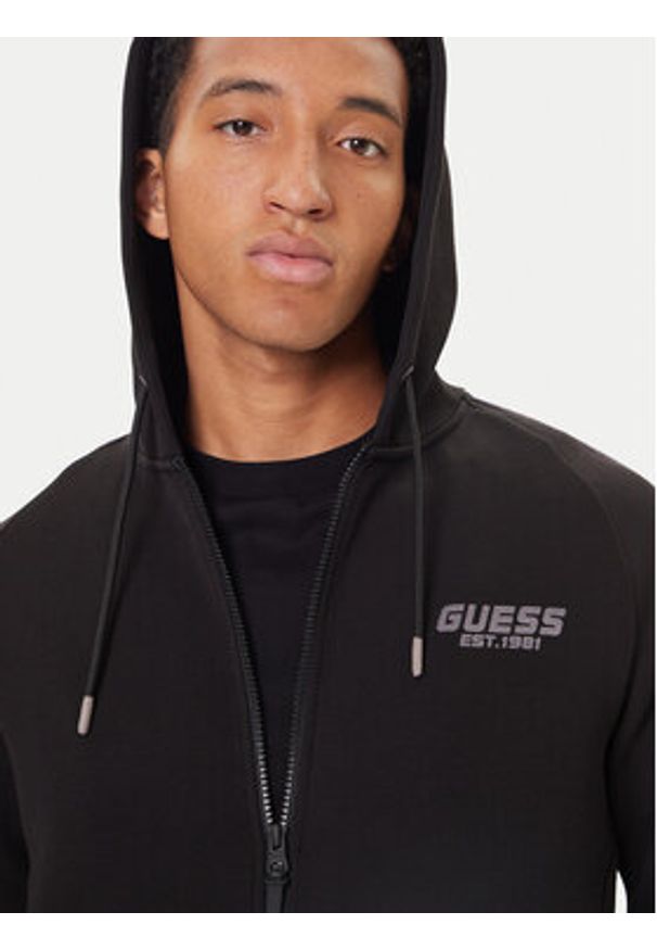 Guess Bluza Z5BQ12 KB3P2 Czarny Regular Fit. Kolor: czarny. Materiał: syntetyk, bawełna