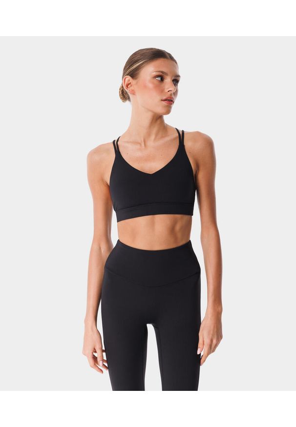 Stanik sportowy crossback dla kobiet Carpatree Balletcore. Kolor: czarny. Sport: fitness