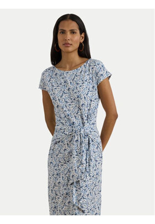 Lauren Ralph Lauren - LAUREN RALPH LAUREN Sukienka codzienna 200P09120001 Niebieski jasny Slim Fit. Okazja: na co dzień. Kolor: niebieski. Materiał: bawełna. Typ sukienki: proste. Styl: casual