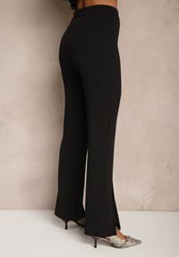 Renee - Czarne Spodnie z Wiskozą High Waist w Eleganckim Stylu Tatariela. Okazja: na spotkanie biznesowe, na co dzień. Stan: podwyższony. Kolor: czarny. Materiał: wiskoza. Styl: elegancki #5