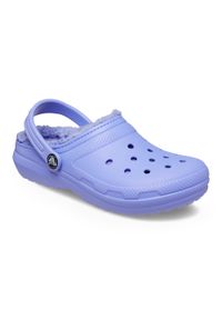 Klapki dziecięce Crocs Classic Lined. Kolor: fioletowy. Styl: sportowy