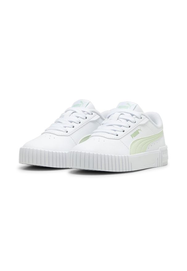 Puma - Dziecięce sneakersy Carina 2.0 PUMA White Green Illusion Pure. Kolor: wielokolorowy, zielony, biały