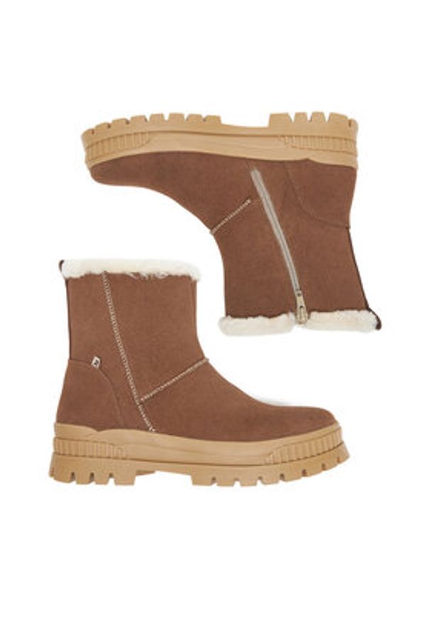 Rieker Botki CEO-W2172-20 Brązowy. Kolor: brązowy. Materiał: zamsz, skóra