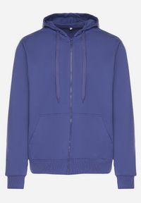 Born2be - Granatowa Bluza z Bawełną Kapturem i Sznurkami Asallin. Okazja: na co dzień. Typ kołnierza: kaptur. Kolor: niebieski. Materiał: bawełna. Styl: klasyczny, casual #6