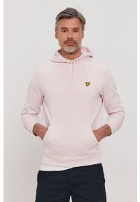 Lyle & Scott - Bluza bawełniana. Okazja: na co dzień. Typ kołnierza: kaptur. Kolor: różowy. Materiał: bawełna. Wzór: gładki, aplikacja. Styl: casual #1