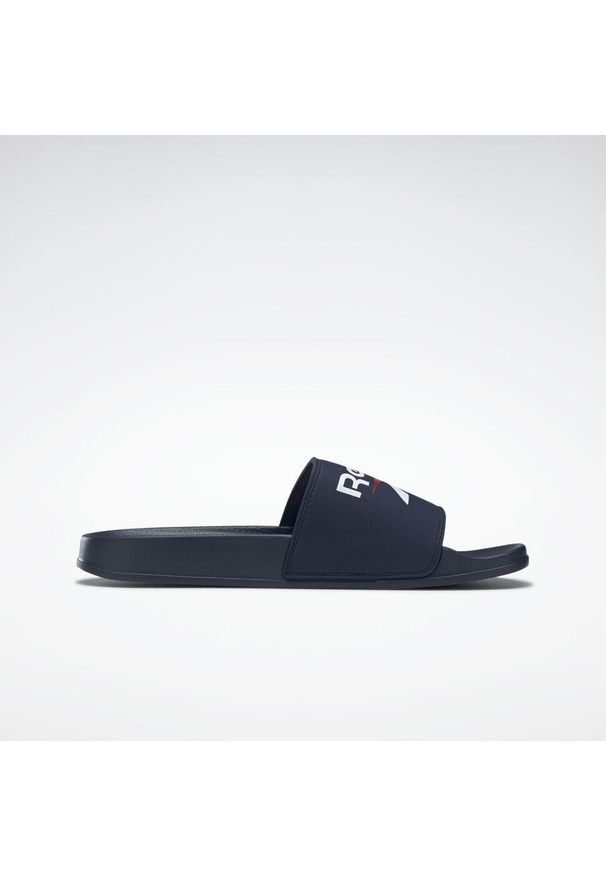 Klapki męskie Reebok Fulgere Slide. Zapięcie: bez zapięcia. Kolor: czerwony, niebieski, wielokolorowy, biały. Materiał: syntetyk, materiał. Szerokość cholewki: normalna. Sport: pływanie