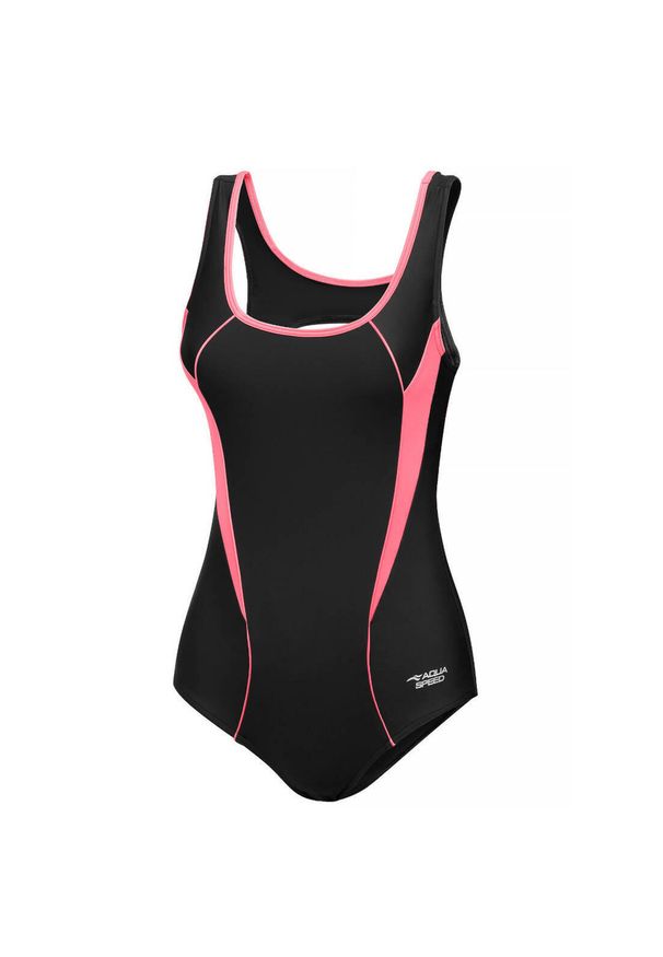 Strój pływacki damski jednoczęściowy Aqua Speed Kate. Kolor: czarny, wielokolorowy, pomarańczowy