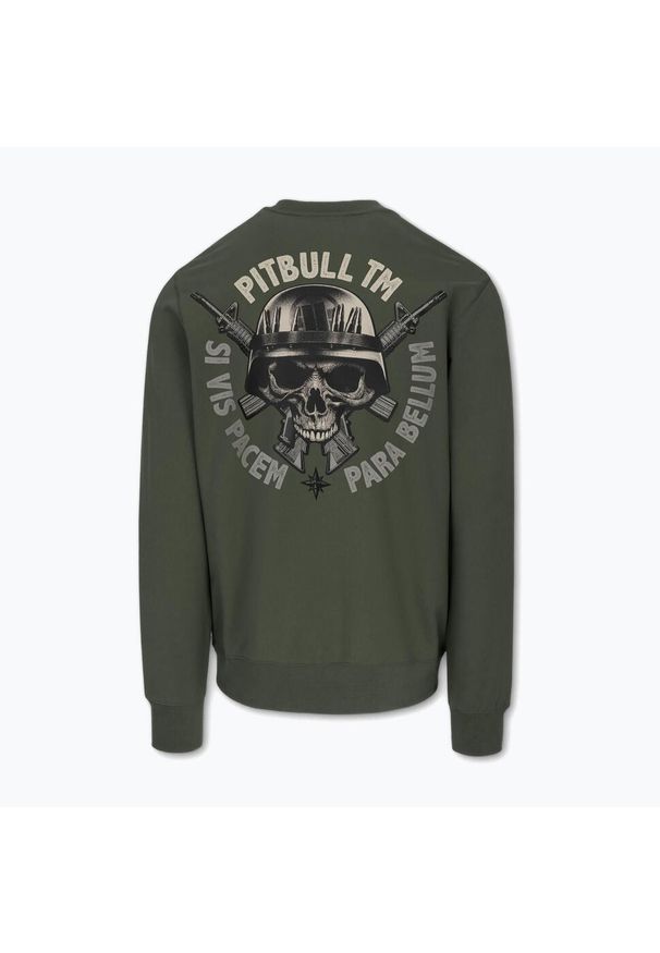 PITBULL - Bluza męska Pitbull Para Bellum Crewneck Sweatshirt. Kolor: zielony