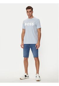 BOSS - Boss Szorty jeansowe 50513488 Zielony Slim Fit. Kolor: zielony. Materiał: bawełna