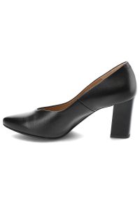 Czarne Czółenka Clasicco Eleganckie Skórzane Buty. Zapięcie: bez zapięcia. Kolor: czarny. Materiał: skóra. Szerokość cholewki: normalna. Obcas: na obcasie. Styl: elegancki. Wysokość obcasa: średni #5