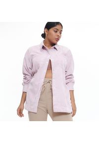 Reserved - Koszula ze struktralnej tkaniny - Różowy. Kolor: różowy. Materiał: tkanina