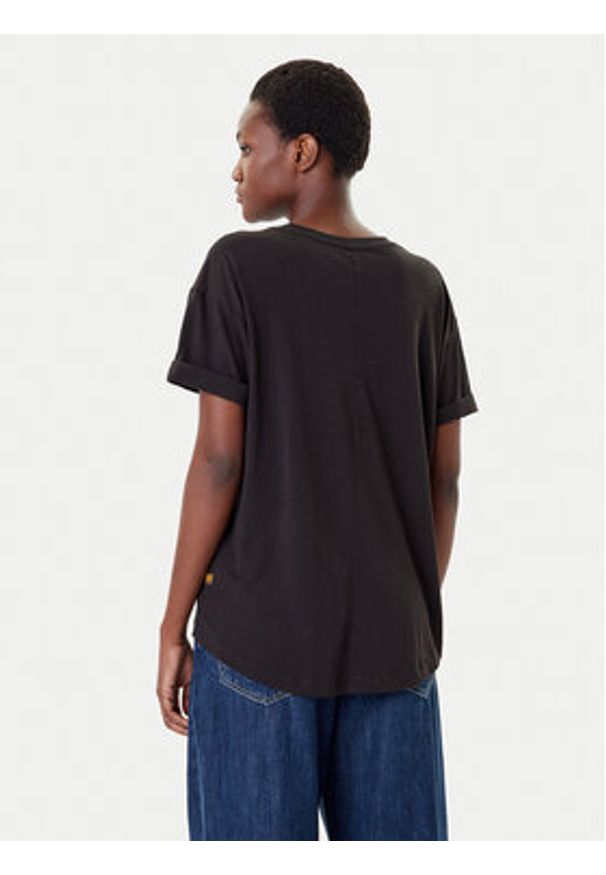 G-Star RAW - G-Star Raw T-Shirt Rolled Up D24524-4107 Czarny Loose Fit. Kolor: czarny. Materiał: bawełna
