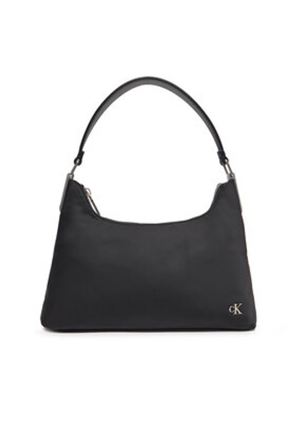 Calvin Klein Jeans Torebka Satin Nylon Small Shoulder Bag LV04K3219G Czarny. Kolor: czarny