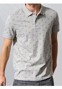Sinsay - Koszulka polo ze wzorem - szary. Typ kołnierza: polo. Kolor: szary