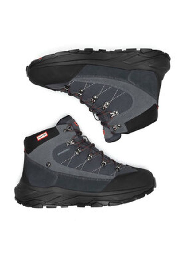 Hunter Trekkingi H1-060 Szary. Kolor: szary. Materiał: skóra. Sport: turystyka piesza