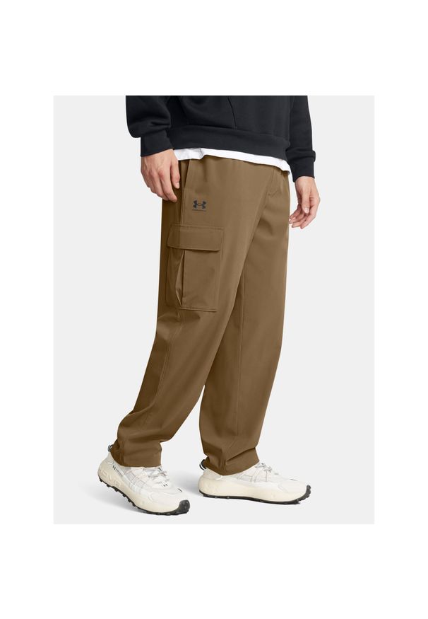 Spodnie męskie Under Armour Vibe Woven Cargo. Kolor: brązowy. Sport: fitness