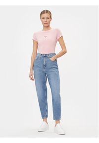 Tommy Jeans T-Shirt Essential DW0DW17357 Różowy Slim Fit. Kolor: różowy. Materiał: bawełna, syntetyk #5