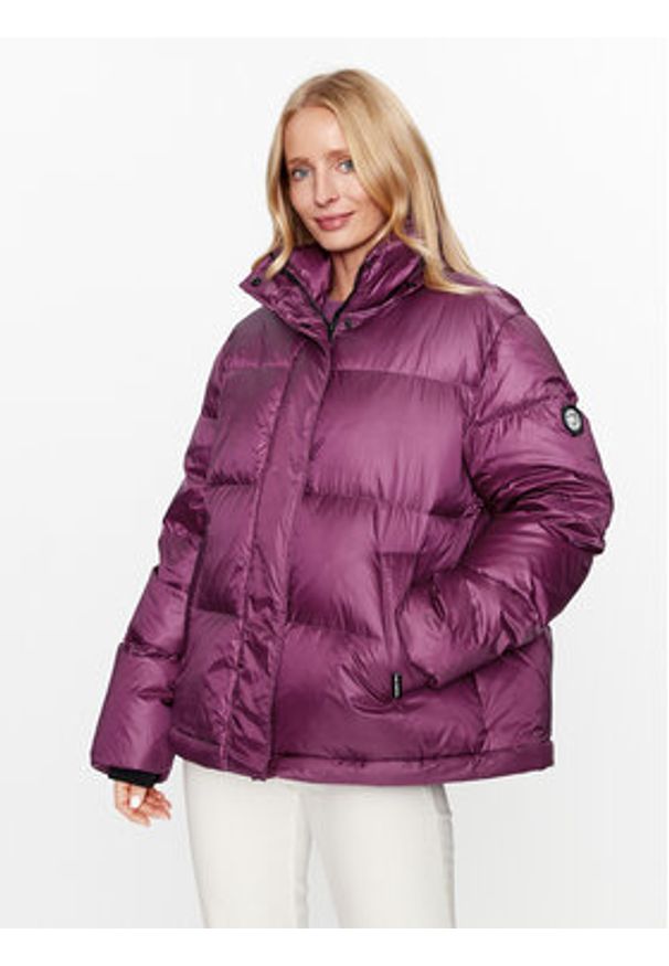 Karl Lagerfeld - KARL LAGERFELD Kurtka zimowa Check 236W1506 Różowy Regular Fit. Typ kołnierza: dekolt w karo. Kolor: różowy. Materiał: syntetyk. Sezon: zima