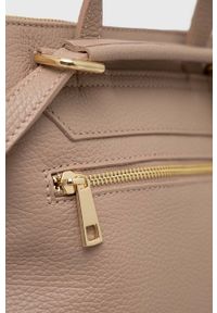 Answear Lab plecak skórzany damski kolor beżowy mały gładki. Kolor: beżowy. Materiał: skóra. Wzór: gładki. Styl: wakacyjny #4