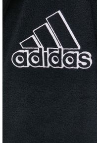 Adidas - adidas Bluza damska kolor czarny z kapturem gładka. Okazja: na co dzień. Typ kołnierza: kaptur. Kolor: czarny. Materiał: poliester, tkanina. Wzór: gładki. Styl: casual #5