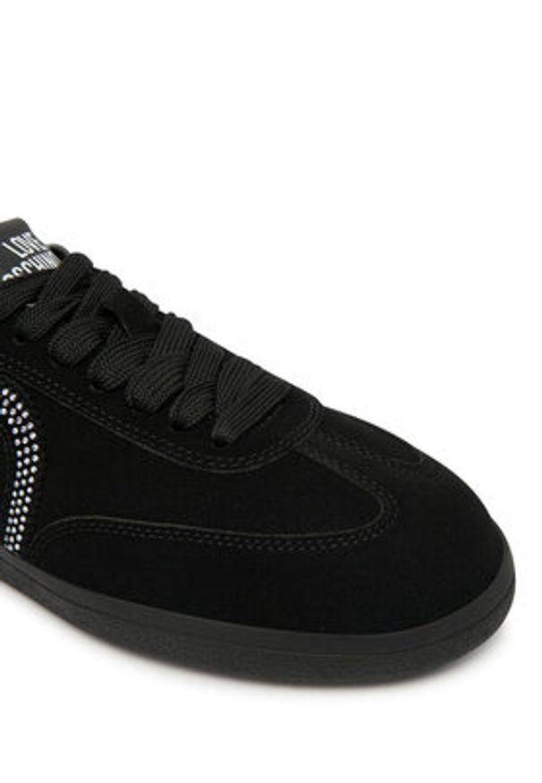 Love Moschino - LOVE MOSCHINO Sneakersy JA15402G0NIG100A Czarny. Kolor: czarny. Materiał: zamsz, skóra