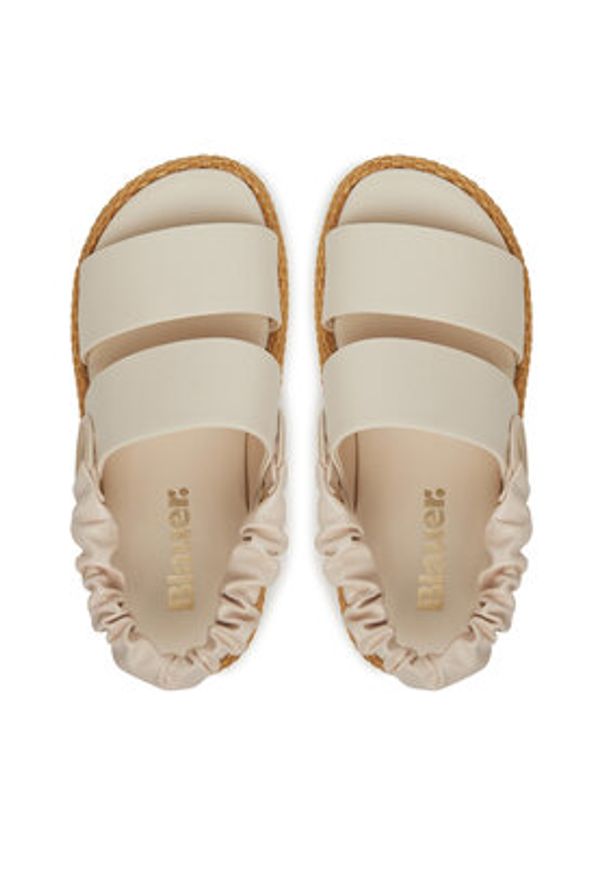 Blauer Sandały S5OPAL04/RAF Écru. Materiał: skóra