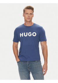 Hugo - HUGO T-Shirt Dulivio 50467556 Niebieski Regular Fit. Kolor: niebieski. Materiał: bawełna