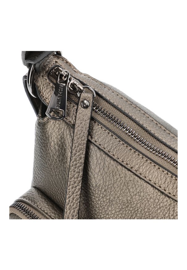 Szara Torebka Hispanitas Stylowa Listonoszka Damska. Kolor: szary. Materiał: skórzane. Styl: elegancki. Rodzaj torebki: na ramię