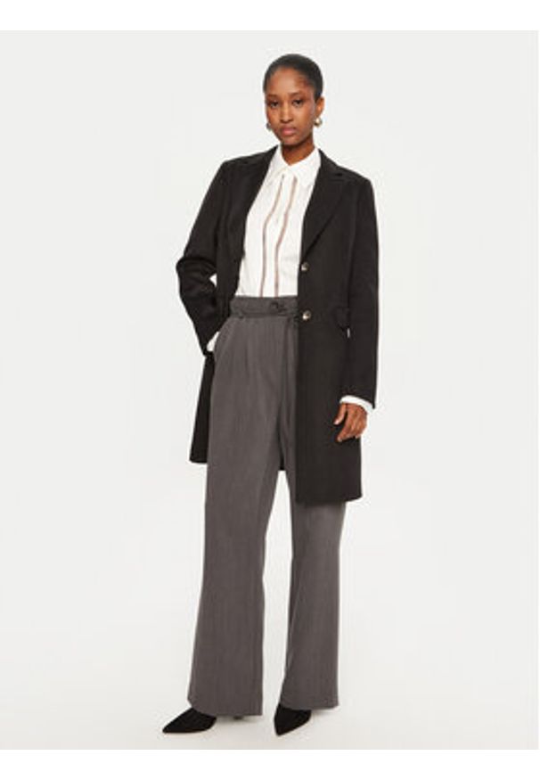 Maryley Płaszcz przejściowy 24IB808/14NE Czarny Regular Fit. Kolor: czarny. Materiał: syntetyk