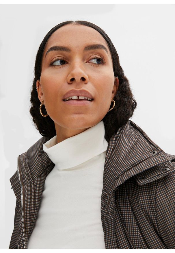 bonprix - Bluzka z długim rękawem i golfem. Typ kołnierza: golf. Kolor: biały. Materiał: bawełna. Długość rękawa: długi rękaw. Długość: długie