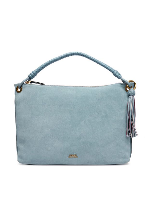 TOMMY HILFIGER - Tommy Hilfiger Torebka Th Statement Leather Bag Suede AW0AW18402 Błękitny. Kolor: niebieski. Materiał: skórzane