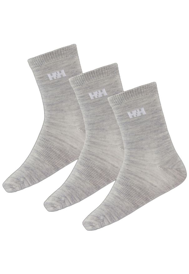 Zestaw 3 skarpetek dziecięcych Helly Hansen wool basic. Kolor: szary