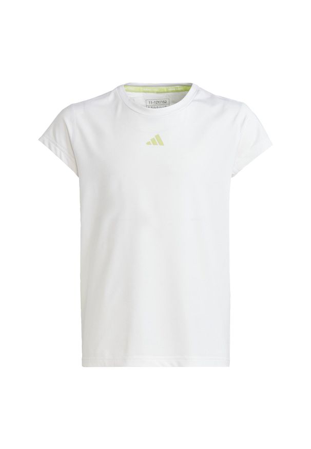 Adidas - Training AEROREADY 3-Stripes Tee. Kolor: żółty, wielokolorowy, zielony, biały. Materiał: materiał