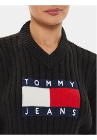 Tommy Jeans Sweter Center Flag DW0DW18528 Czarny Relaxed Fit. Kolor: czarny. Materiał: syntetyk #3