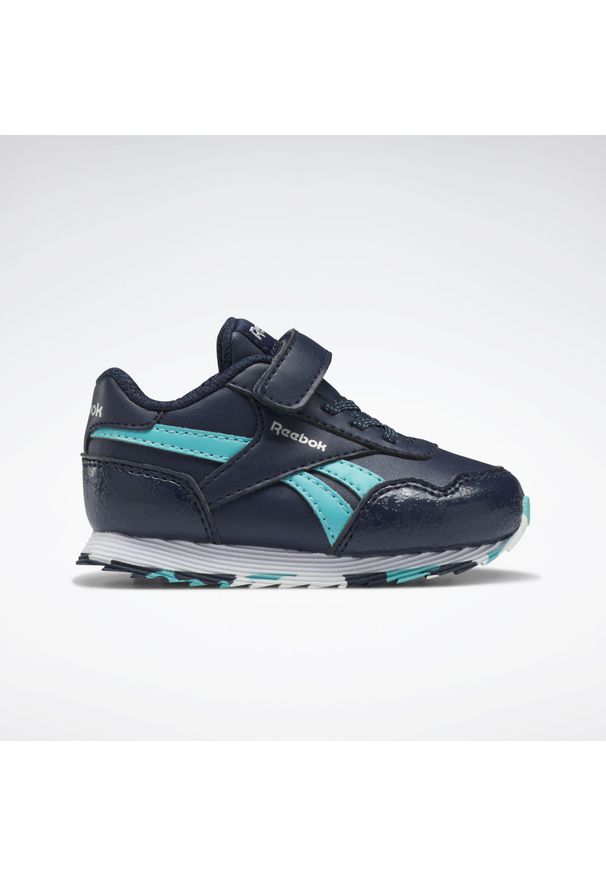 Buty do chodzenia niemowlęce Reebok Royal CL Jogger. Zapięcie: rzepy. Kolor: niebieski. Materiał: materiał, skóra, syntetyk. Szerokość cholewki: normalna. Model: Reebok Royal. Sport: turystyka piesza