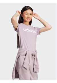 Adidas - adidas T-Shirt Essentials Logo IS2097 Fioletowy Slim Fit. Kolor: fioletowy. Materiał: bawełna