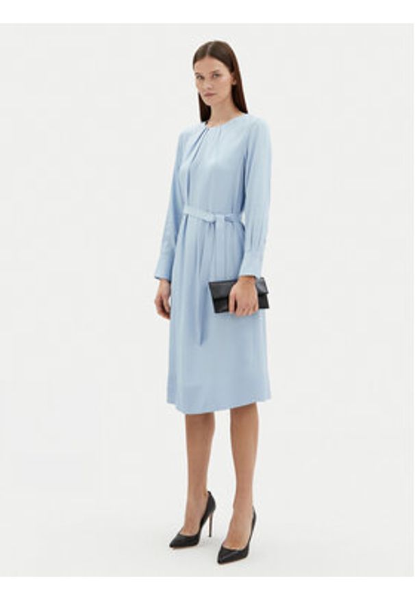 BOSS Sukienka codzienna Docelia 50530538 Niebieski Regular Fit. Okazja: na co dzień. Kolor: niebieski. Materiał: wiskoza. Typ sukienki: proste. Styl: casual
