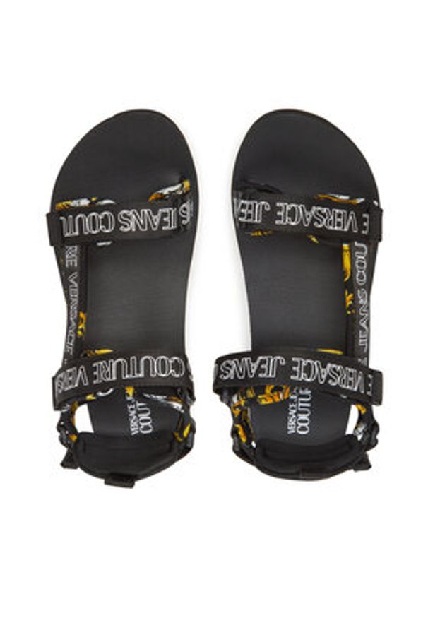 Versace Jeans Couture Sandały 78YA3S7B Czarny. Kolor: czarny. Materiał: materiał