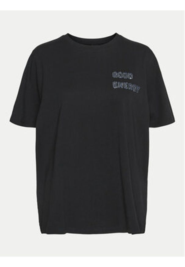 Vero Moda T-Shirt Halle 10321318 Czarny Loose Fit. Kolor: czarny. Materiał: bawełna