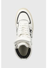 Pinko sneakersy Lorena Basket Hi kolor biały. Nosek buta: okrągły. Zapięcie: rzepy. Kolor: biały. Materiał: skóra, guma. Obcas: na obcasie. Wysokość obcasa: niski #3