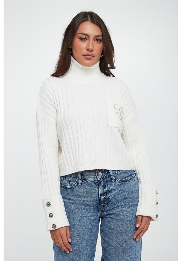 Liu Jo - Golf damski wełniany LIU JO. Typ kołnierza: golf. Materiał: wełna