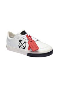 OFF-WHITE Białe sneakersy New Low Vulcanized Leather. Kolor: biały