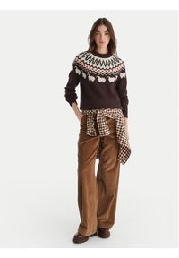 Hunter Sweter Ashie HARW0074251 Brązowy Regular Fit. Kolor: brązowy. Materiał: wełna #2