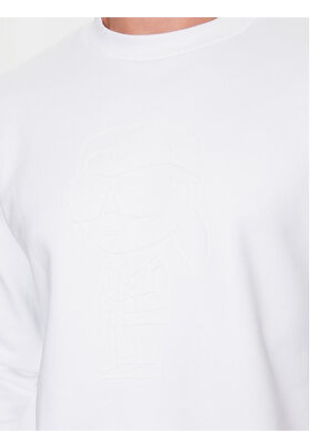 Karl Lagerfeld - KARL LAGERFELD Bluza 705401 533910 Biały Regular Fit. Typ kołnierza: dekolt w karo. Kolor: biały. Materiał: bawełna