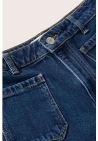 mango - Mango szorty jeansowe Clea damskie kolor turkusowy gładkie high waist. Okazja: na co dzień. Stan: podwyższony. Kolor: turkusowy. Materiał: jeans. Wzór: gładki. Styl: casual #4