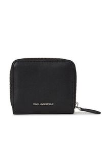 Karl Lagerfeld - KARL LAGERFELD Mały Portfel Damski 240W3259 Czarny. Kolor: czarny. Materiał: skóra