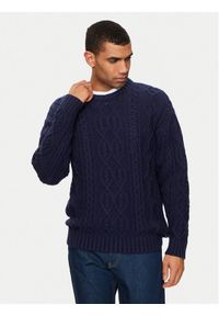 GAP - Gap Sweter 787133-00 Granatowy Relaxed Fit. Kolor: niebieski. Materiał: bawełna