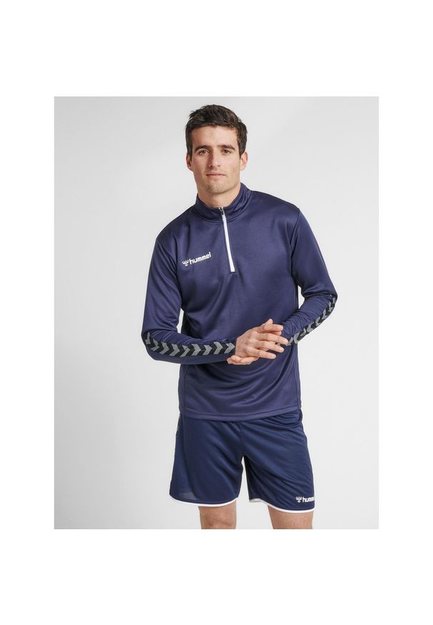 Hummel bluza sportowa na trening hml Authentic Half Zip Sweatshirt r. 2XLHummel. Kolor: niebieski. Materiał: materiał. Sport: fitness
